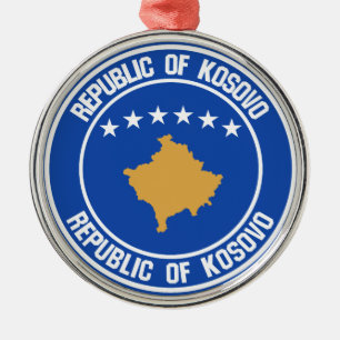 Kosovo Round Emblem Metal Ornament