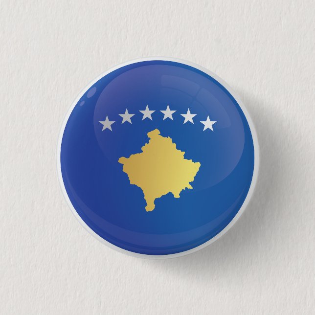 Kosovo  Round Icon Flag  3 Cm Round Badge (Front)
