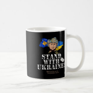 Kosovo Stand With Ukraine Volodymyr Zelenskyy Flag Coffee Mug