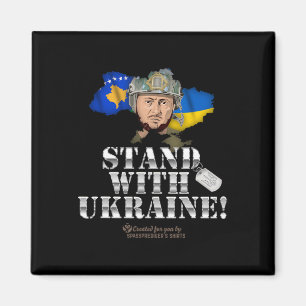 Kosovo Stand With Ukraine Volodymyr Zelenskyy Flag Magnet