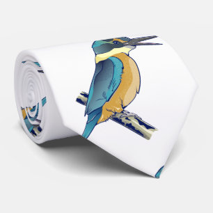 Kotare Kingfisher NZ BIRD Tie