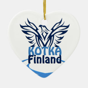 Kotka Finland ornament, customisable Ceramic Tree Decoration