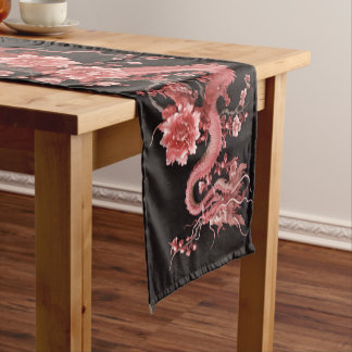 Kotobuki (寿) Pink Dragons Short Table Runner
