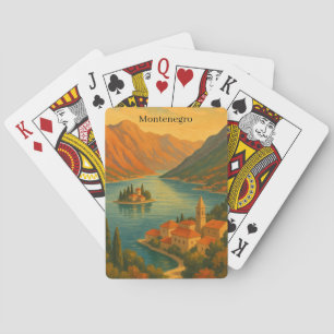 Kotor Bay Montenegro Vintage Travel Scenery Playing Cards