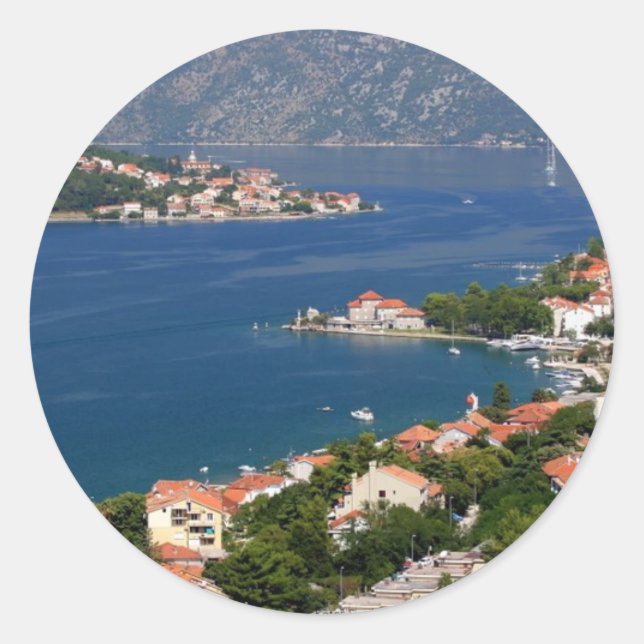 Kotor Fjord, Montenegro Classic Round Sticker (Front)