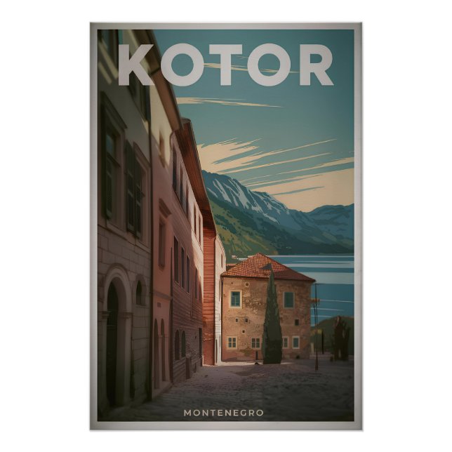 Kotor Montenegro vintage Poster (Front)