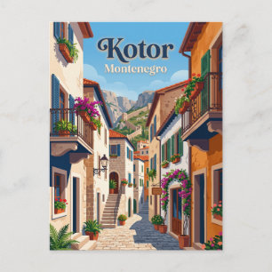 Kotor Old Town Alley Montenegro Postcard