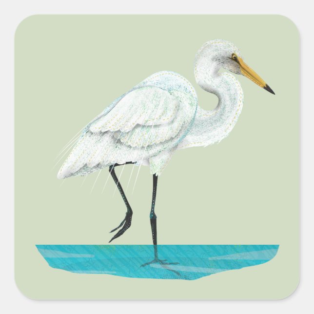 Kotuku  White heron Square Sticker (Front)