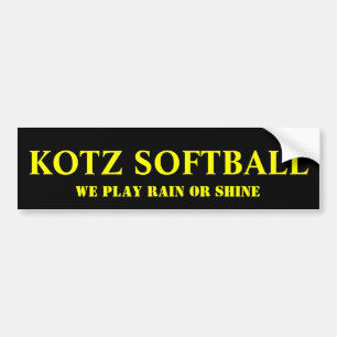 KOTZ SOFTBALL BUMPER STICKER