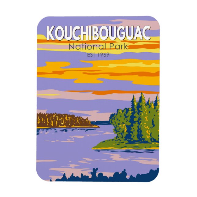 Kouchibouguac National Park Travel Art Vintage Magnet (Vertical)