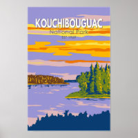 Kouchibouguac National Park Travel Art Vintage