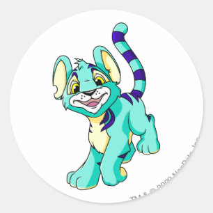 Kougra Blue Classic Round Sticker