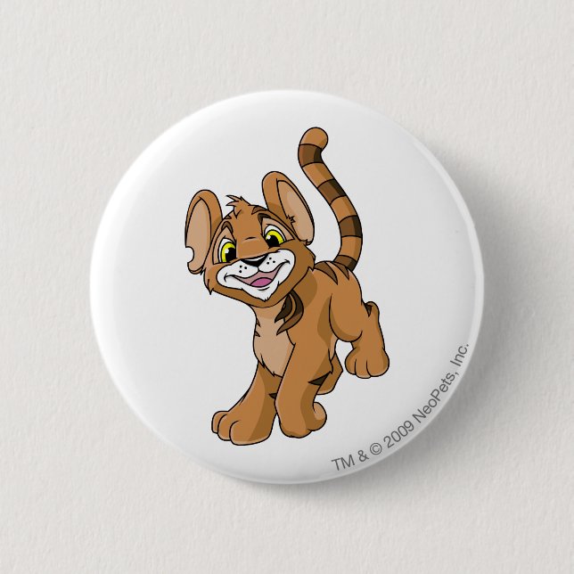 Kougra Brown 6 Cm Round Badge (Front)