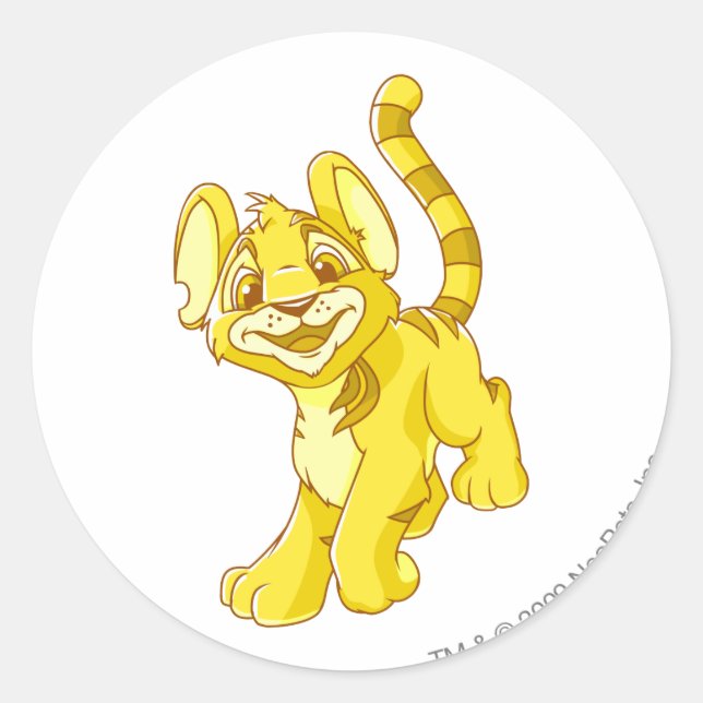 Kougra Gold Classic Round Sticker (Front)