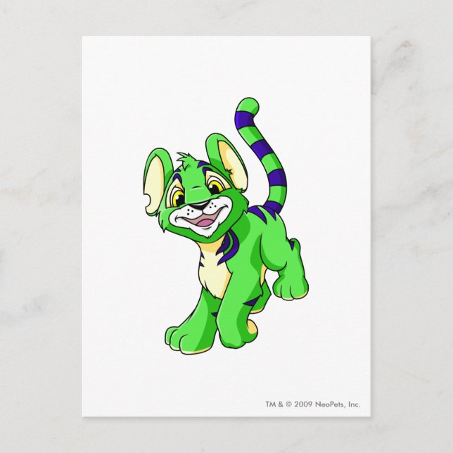 Kougra Green Postcard (Front)