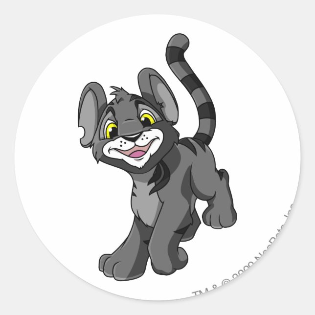 Kougra Shadow Classic Round Sticker (Front)