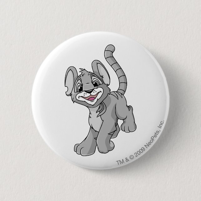 Kougra Silver 6 Cm Round Badge (Front)