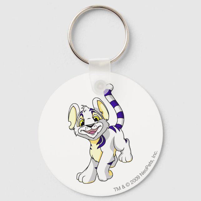 Kougra White Key Ring (Front)