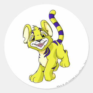 Kougra Yellow Classic Round Sticker