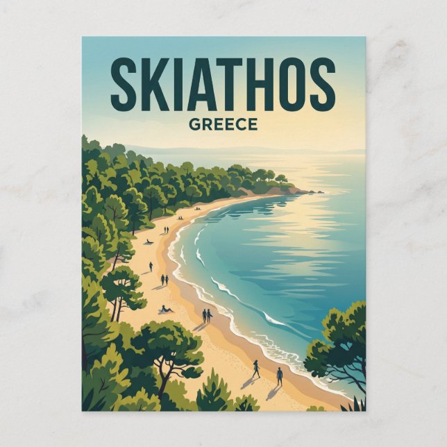 Koukounaries Beach Greece Postcard (Front)