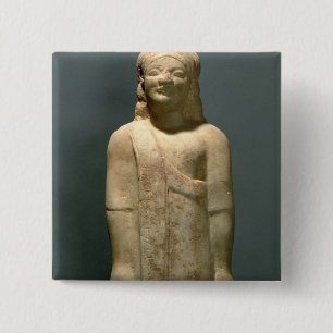 Kouros Dionysermos, Greek, Archaic Period, c.600 B 15 Cm Square Badge