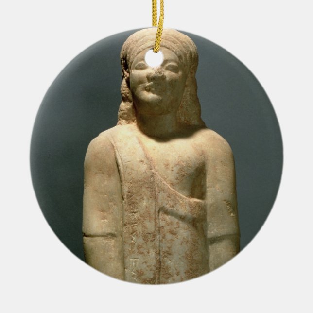 Kouros Dionysermos, Greek, Archaic Period, c.600 B Ceramic Ornament (Front)