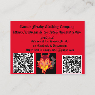 Kousin Freaky buisness cards