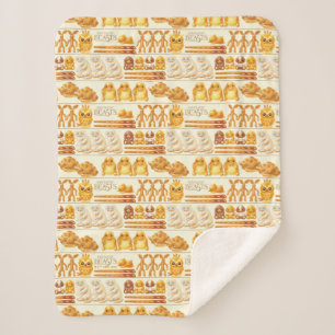 Kowalski Bakery Rows of Treats Pattern Sherpa Blanket