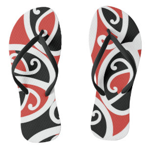 Kowhaiwhai Mangopare Maori Tribal Pattern Thongs