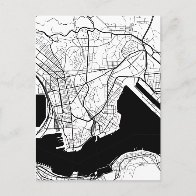 Kowloon Hong Kong Map Postcard (Front)