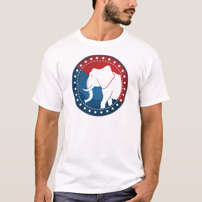 Kozzi-illustrated-image-of-a-elephant-badge-5000x5 T-Shirt (Front)