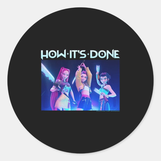 Kp Demon Hunters Halloween How It's Done Huntrix G Classic Round Sticker (Front)