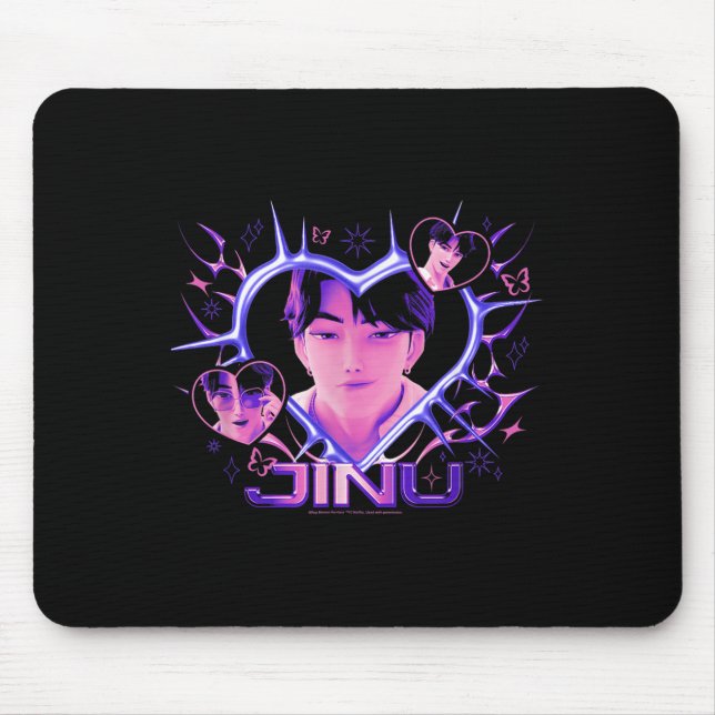 Kp Demon Hunters Halloween Jinu Y2k Heart Shape Rt Mouse Pad (Front)