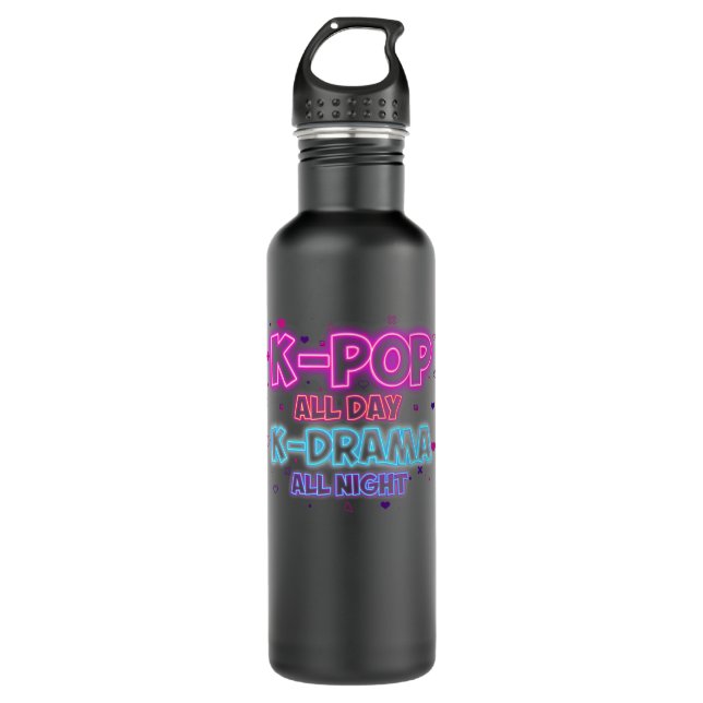 KPop All Day KDrama All Night Japanese KPop Merch  710 Ml Water Bottle (Front)