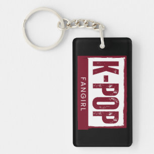 Kpop Fangirl Distressed Text Key Ring