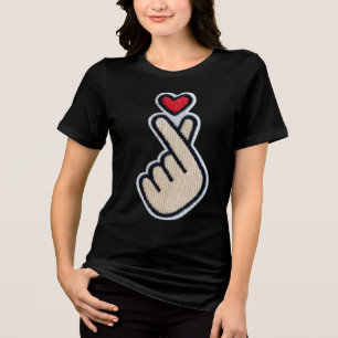 Kpop Finger Heart Tri-Blend Shirt