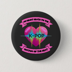 KPop Heart Sound Rhythm Music Beat Fan Design 6 Cm Round Badge