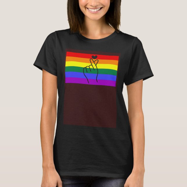 Kpop Merchandise Fan Addict LGBTQ Gay Pride Flag Q T-Shirt (Front)