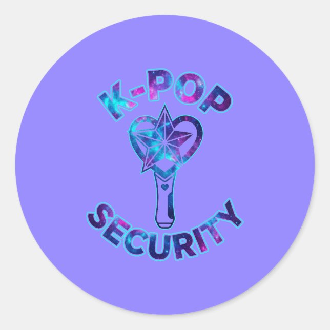 Kpop Security Lightstick Galaxy Fan Humour Classic Round Sticker (Front)