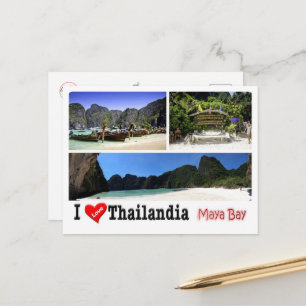 Krabi - Maya Bay - Thailand - I Love - Postcard