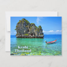 Krabi, Thailand Large Rock, Beautiful Beach 