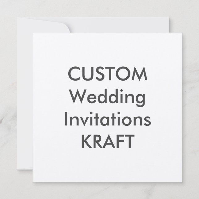 KRAFT 100lb 5.25" Square Wedding Invitations (Front)