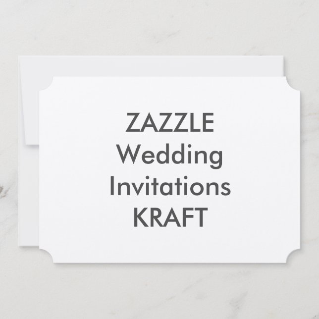 KRAFT 7" x 5" Ticket Wedding Invitations (Front)