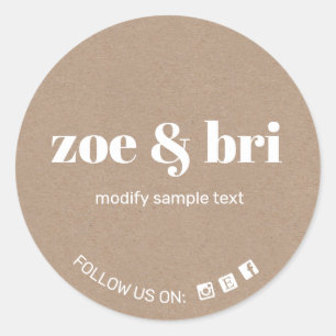Kraft Add Your Logo Classic Round Sticker
