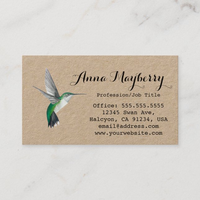 Kraft Allen's Hummingbirds Business Card (Front)