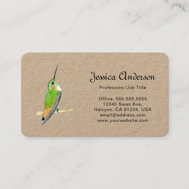 Kraft Allen's Hummingbirds Business Card (Front)