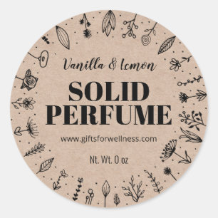 Kraft And Flowers Homemade Solid Perfume Labels