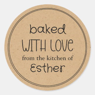 Kraft Baked with Love Classic Round Sticker