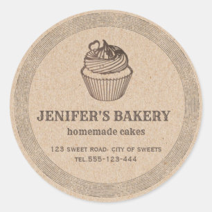 Kraft bakery Homemade cupcakes and sweets Classic Round Sticker