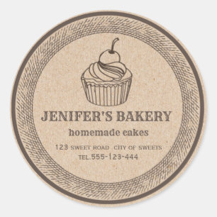 Kraft bakery Homemade cupcakes and sweets Classic Round Sticker